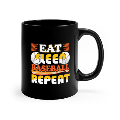 Eat - Sleep - Baseball - Repeat - 11oz Black Mug