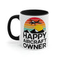 Happy Aircraft Owner - Retro - Accent Coffee Mug, 11oz