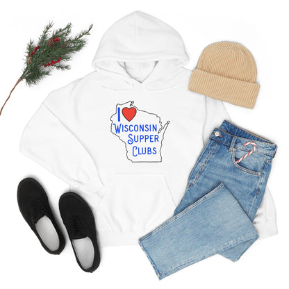 I Love Wisconsin Supper Clubs - Unisex Heavy Blend™ Hooded Sweatshirt