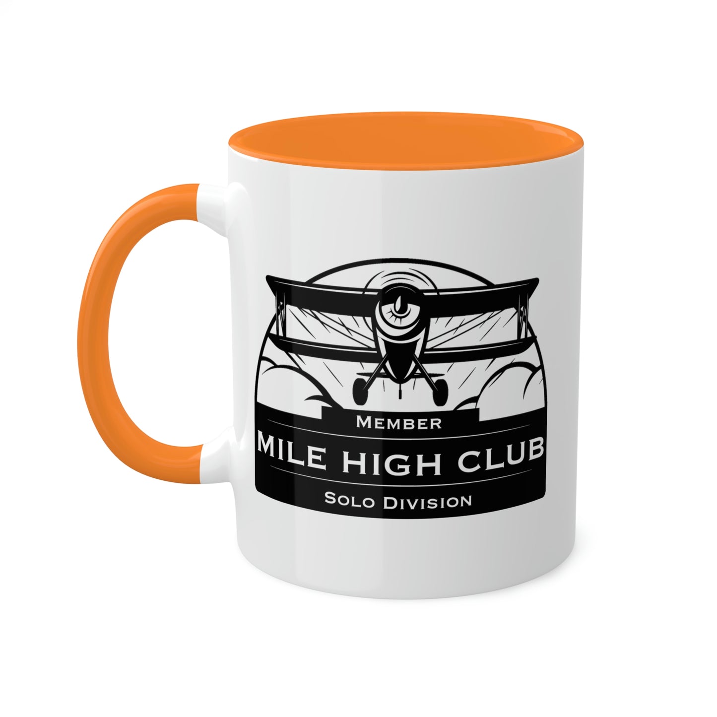 Mile High Club - Biplane - Solo Division - Black  - Colorful Mugs, 11oz