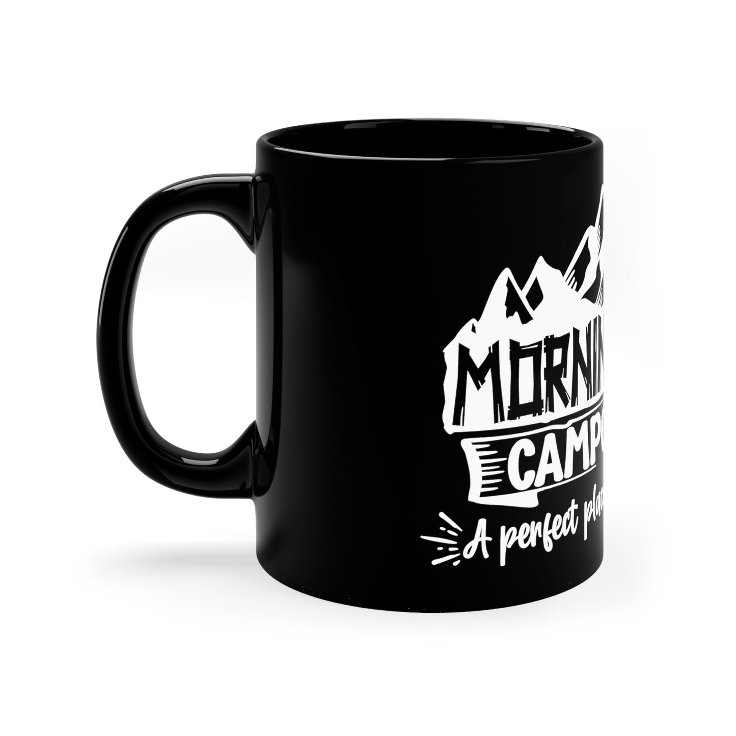 Morning Wood Campground - White - 11oz Black Mug