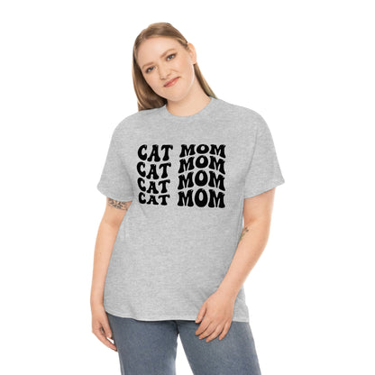 Retro Cat Mom - Unisex Heavy Cotton Tee