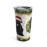 Black Cat - Christmas Wreath - Tumbler 20oz