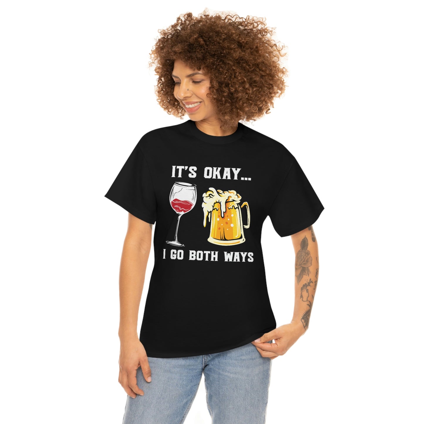 It's Okay, I Go Both Ways - Unisex Heavy Cotton Tee