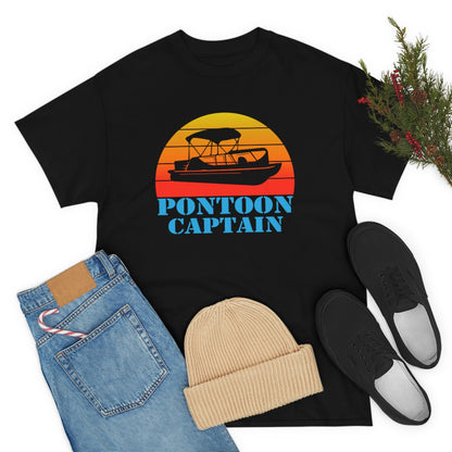 Pontoon Captain - Retro - Unisex Heavy Cotton Tee