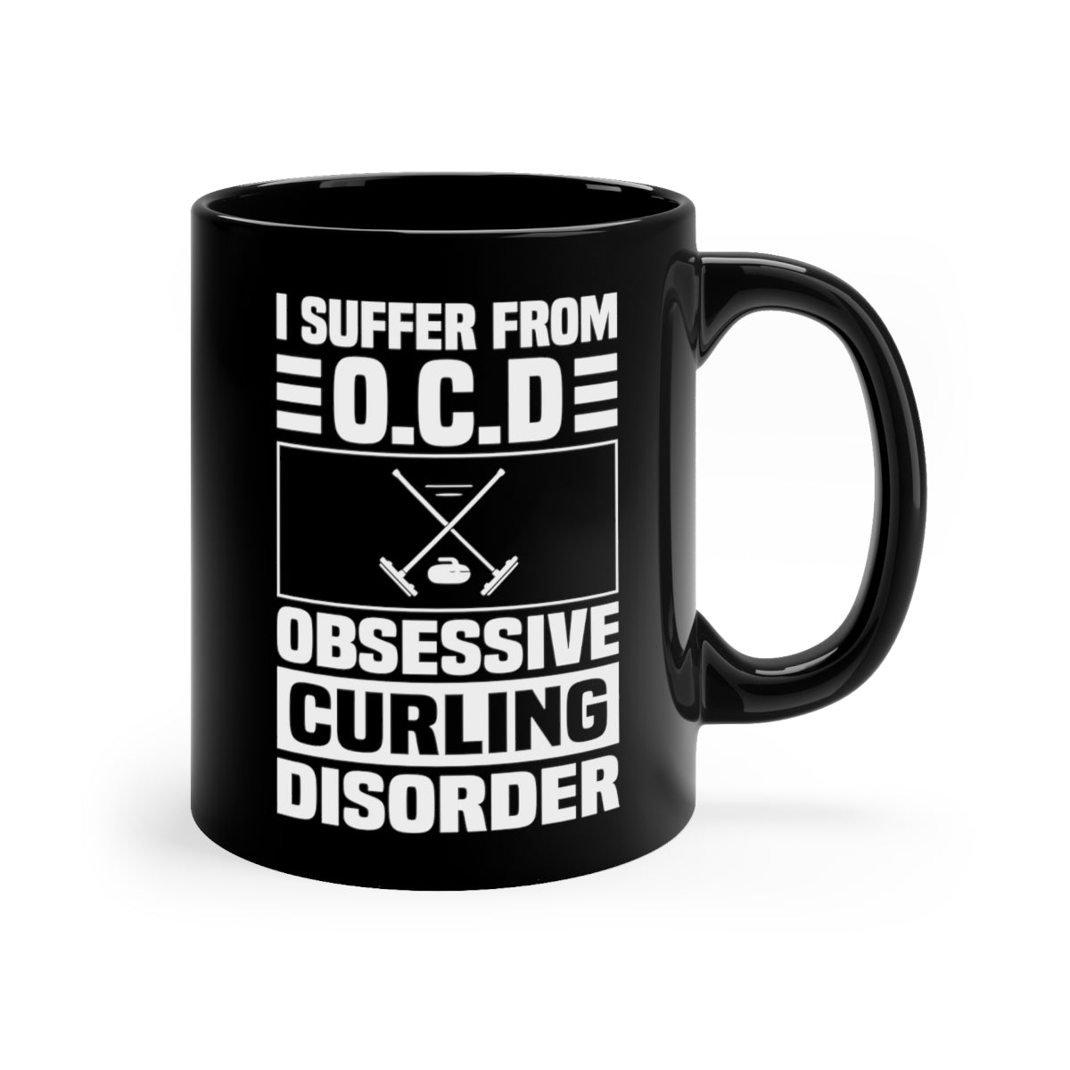 OCD - Obsessive Curling Disorder - 11oz Black Mug