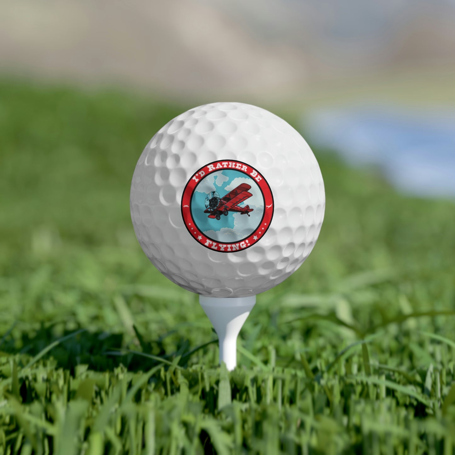 I'd Rather Be Flying - Circle - Golf Balls, 6pcs