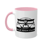 Mile High Club - Biplane - Black  - Colorful Mugs, 11oz