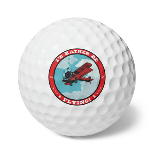 I'd Rather Be Flying - Circle - Golf Balls, 6pcs