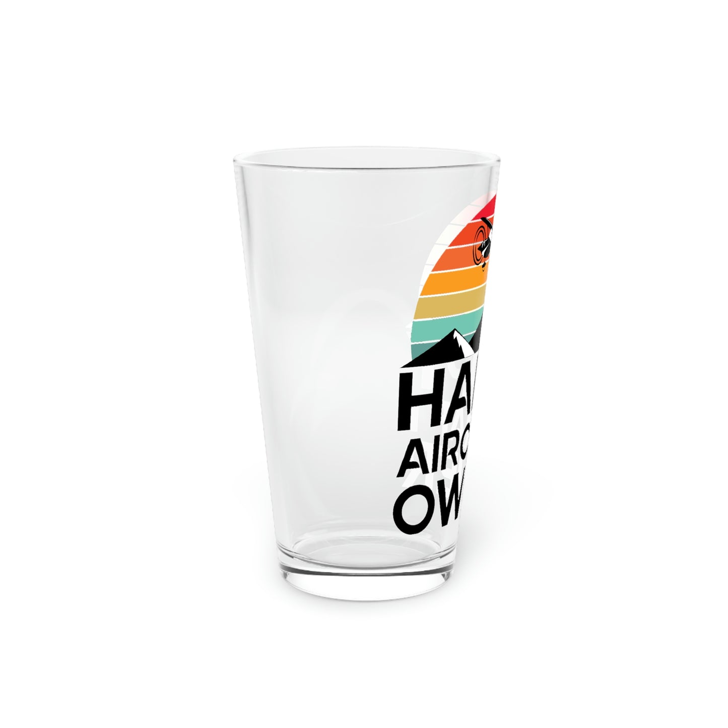 Happy Aircraft Owner - Retro - Pint Glass, 16oz