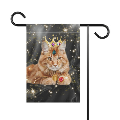 Cat - Crown & Jewels - 12" x 18" Garden Flag