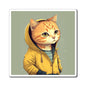 Cat In A Yellow Coat - 3" x 3" Magnet