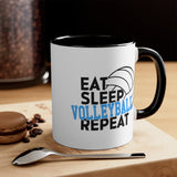 Eat - Sleep - Volleyball - Repeat - Accent Coffee Mug, 11oz