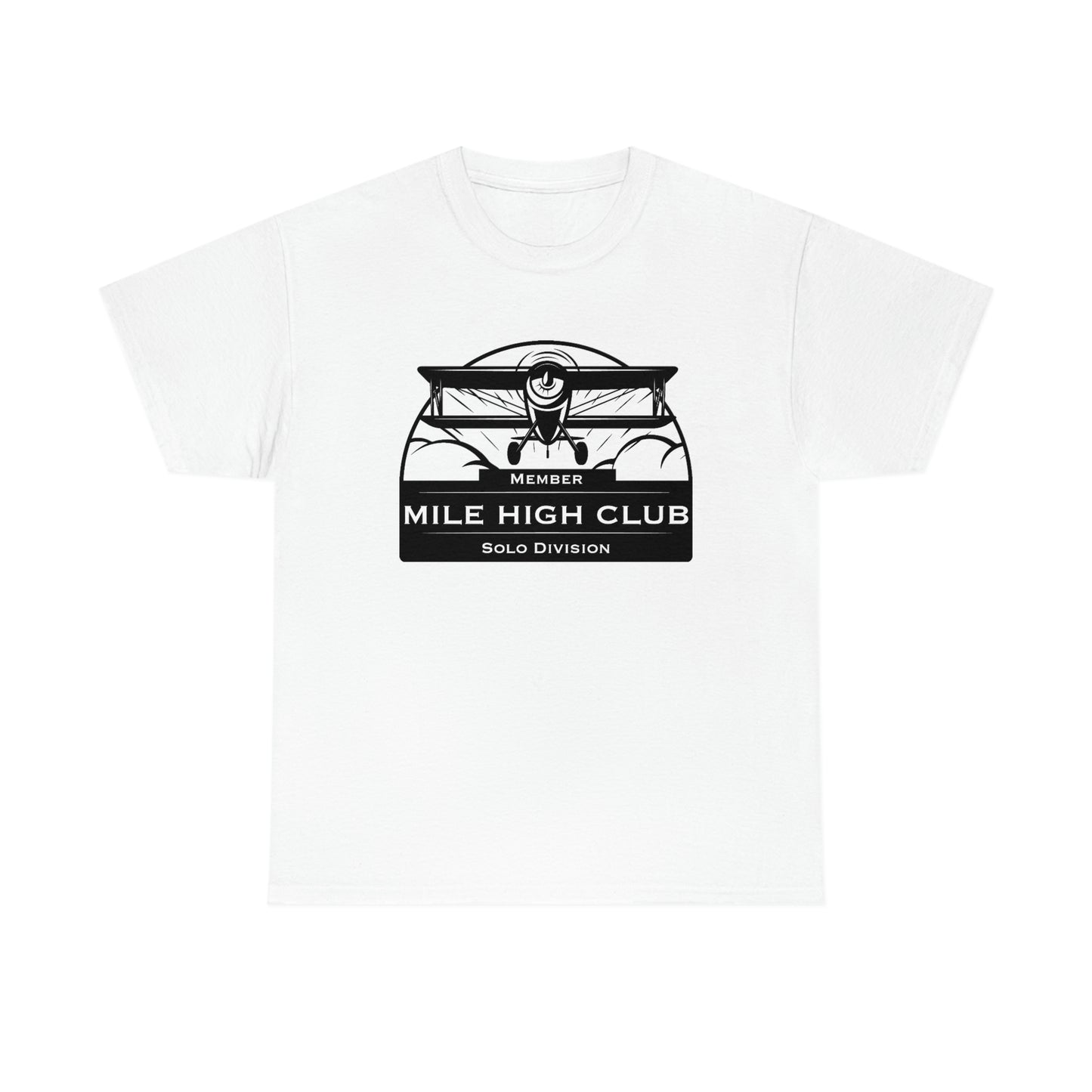 Mile High Club - Biplane - Solo Division - Black - Unisex Heavy Cotton Tee