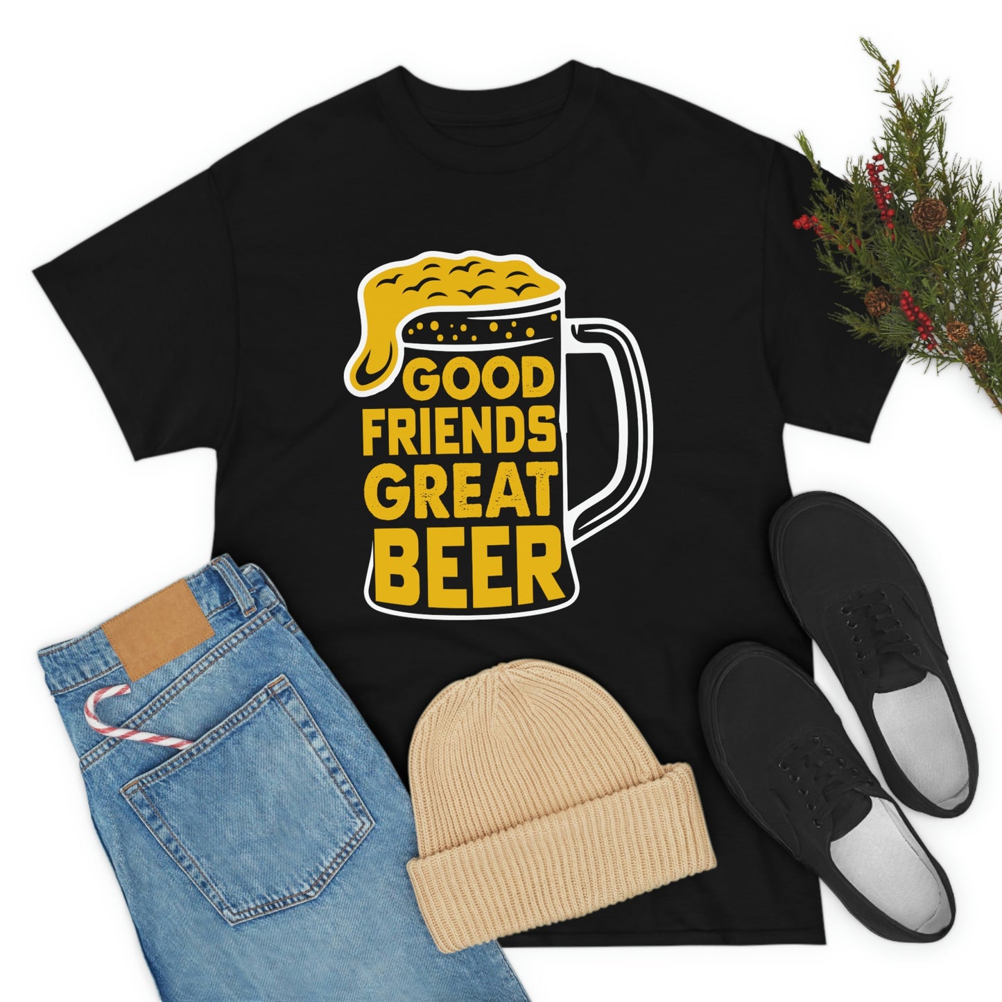 Good Friends Great Beer - Unisex Heavy Cotton Tee