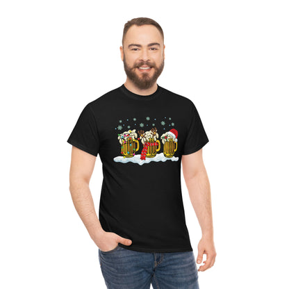 Three Beers For Christmas - Unisex Heavy Cotton Tee