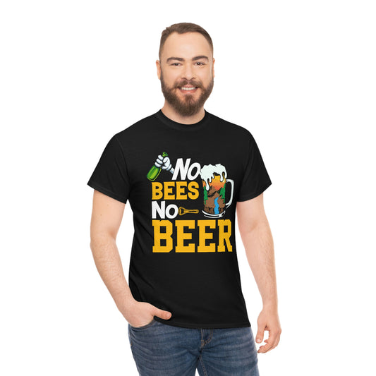 No Bees, No Beer - Unisex Heavy Cotton Tee