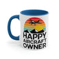 Happy Aircraft Owner - Retro - Accent Coffee Mug, 11oz