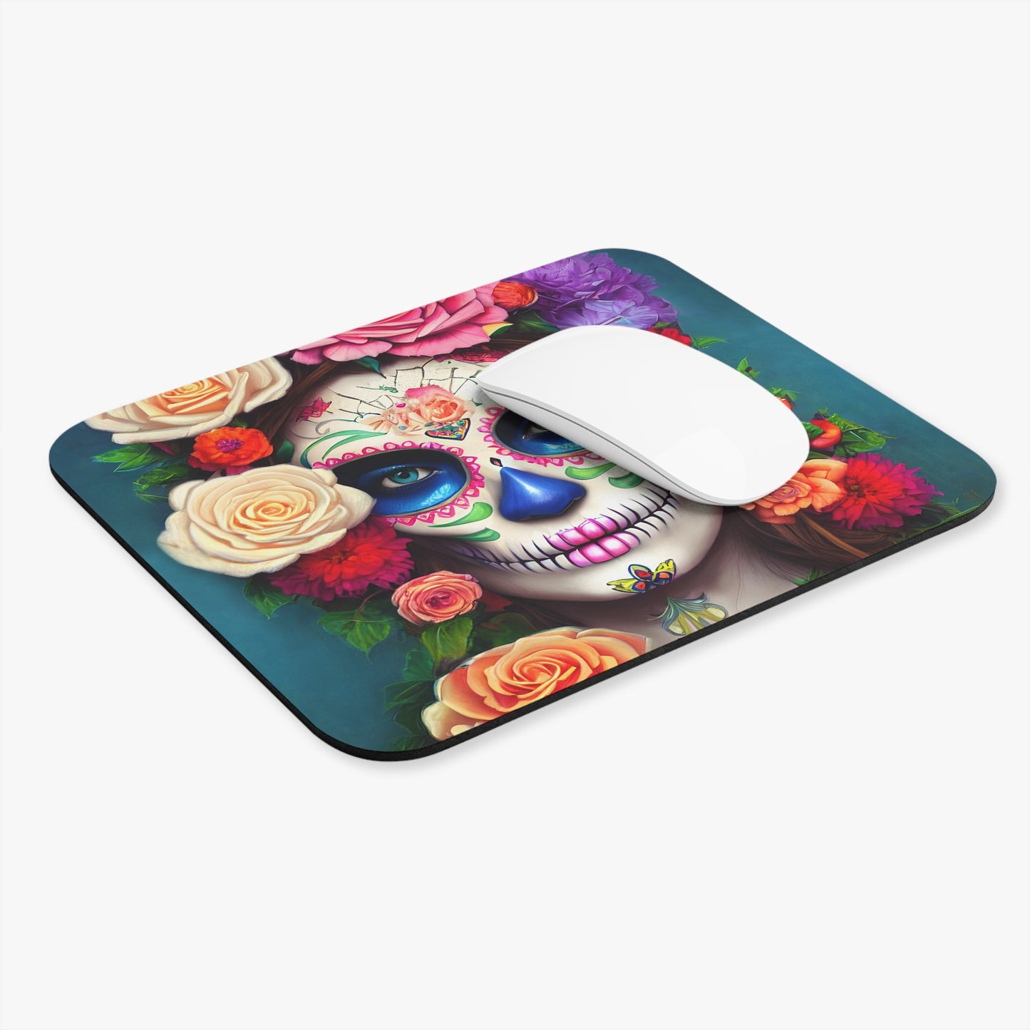 Sugar Skull Flowers - v2 - Mouse Pad (Rectangle)