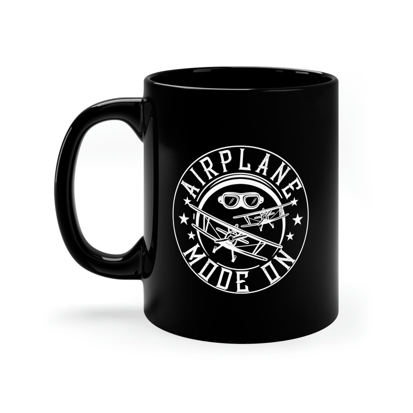 Airplane Mode On - 11oz Black Mug