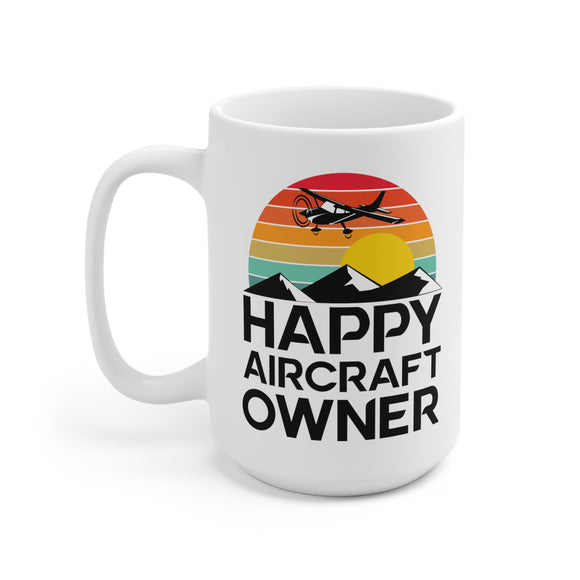 Happy Aircraft Owner - Retro - Ceramic Mug 15oz