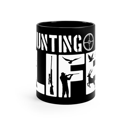 Hunting Life - White - 11oz Black Mug