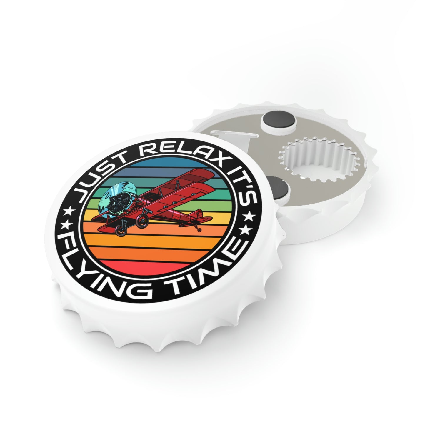 Just Relax - Flying Time - Biplane - Bottle Opener