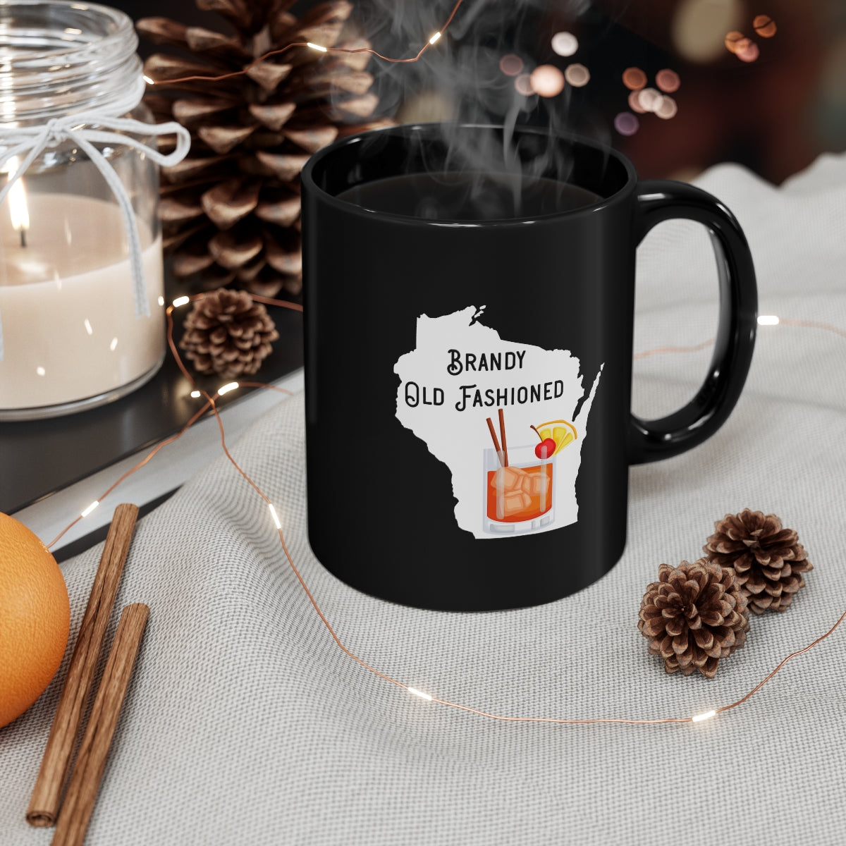 Wisconsin Brandy Old Fashioned - 11oz Black Mug