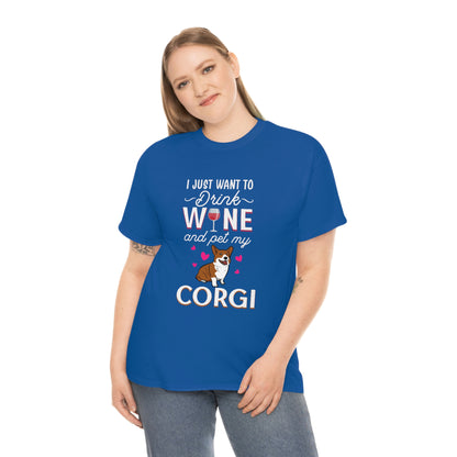 Drink Win And Pet Corgi - Unisex Heavy Cotton Tee