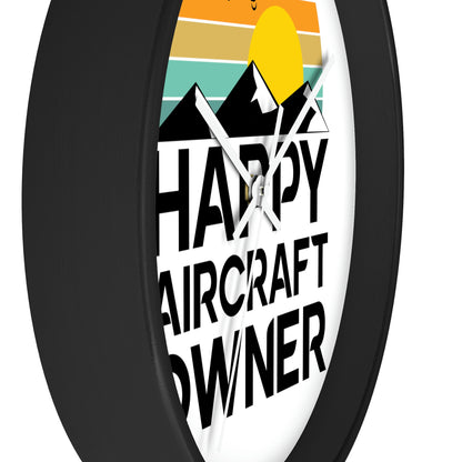 Happy Aircraft Owner - Retro - Circle - Wall Clock