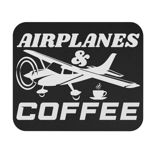 Airplanes And Coffee - White - Mouse Pad (Rectangle)