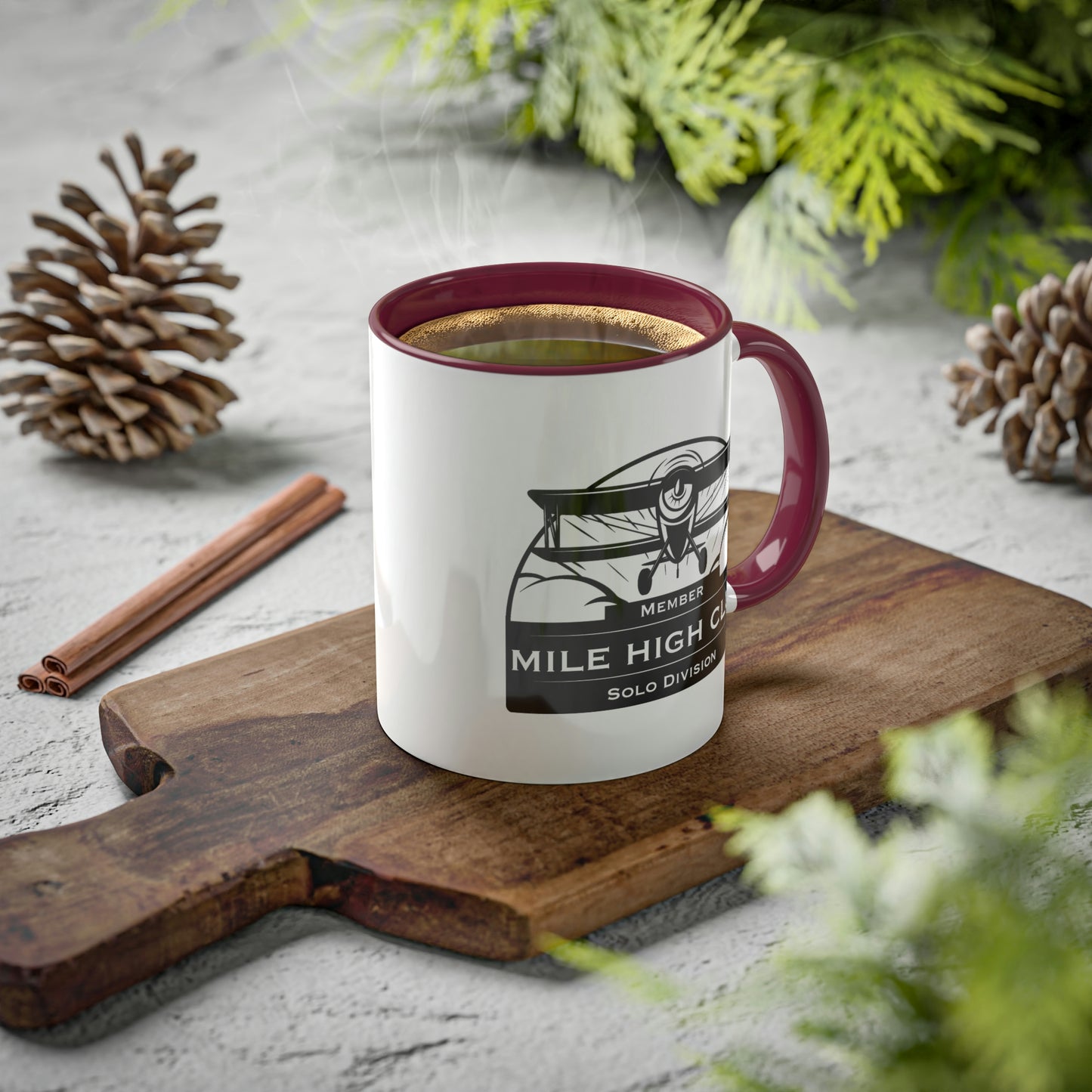 Mile High Club - Biplane - Solo Division - Black  - Colorful Mugs, 11oz