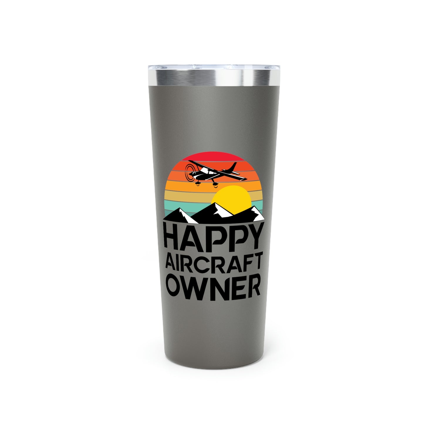 Happy Aircraft Owner - Retro - Copper Vacuum Insulated Tumbler, 22oz