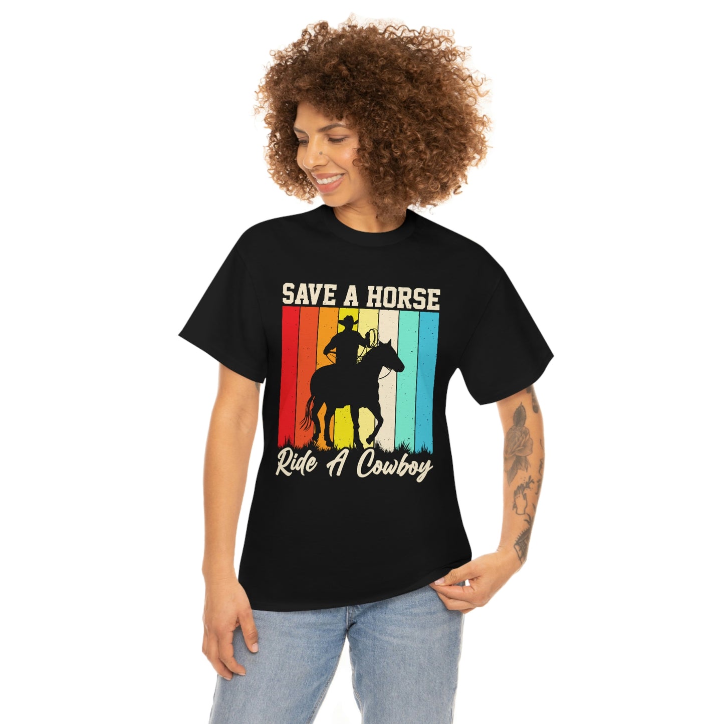 Save A Horse, Ride A Cowboy - Unisex Heavy Cotton Tee