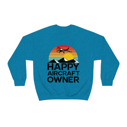 Happy Aircraft Owner - Retro - Unisex Heavy Blend™ Crewneck Sweatshirt