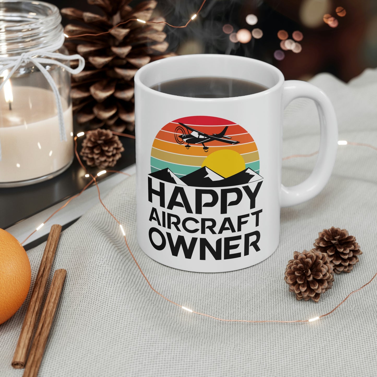 Happy Aircraft Owner - Retro - Ceramic Mug 11oz