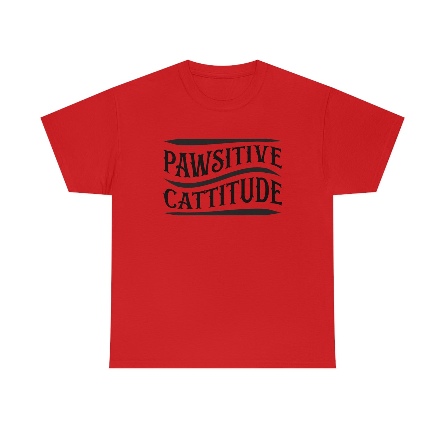 Pawsitive Cattitude - Unisex Heavy Cotton Tee