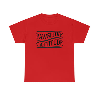 Pawsitive Cattitude - Unisex Heavy Cotton Tee