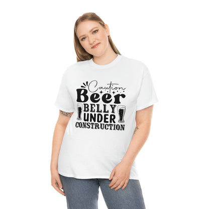 Beer Belly Under Construction - Black - Unisex Heavy Cotton Tee