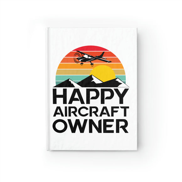 Happy Aircraft Owner - Retro - Journal - Ruled Line