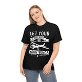 Let Your Dreams Be Your Wings - White - Unisex Heavy Cotton Tee