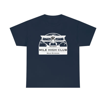 Mile High Club - Biplane - Solo Division - White - Unisex Heavy Cotton Tee