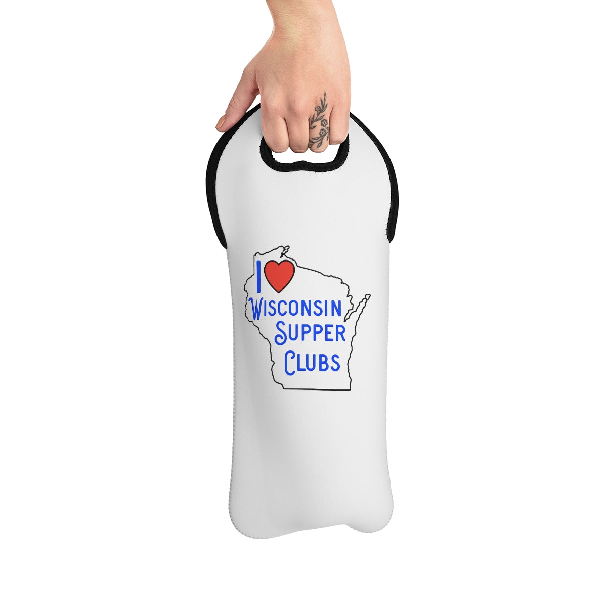 I Love Wisconsin Supper Clubs - Wine Tote Bag