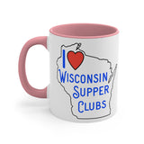 I Love Wisconsin Supper Clubs - Accent Coffee Mug, 11oz