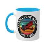 I Still Play With Biplanes - Circle - Colorful Mugs, 11oz