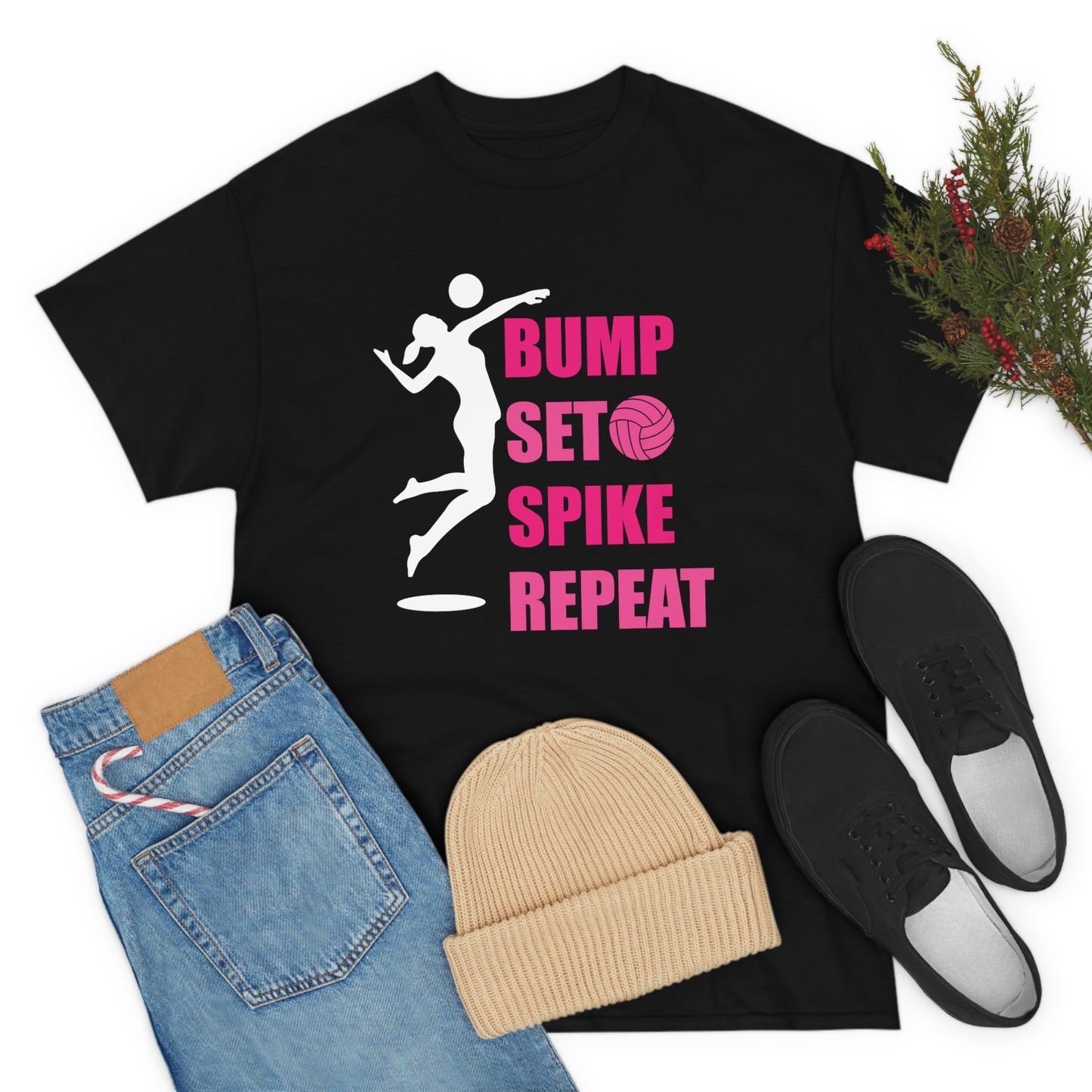 Bump - Set - Spike - Repeat - Unisex Heavy Cotton Tee