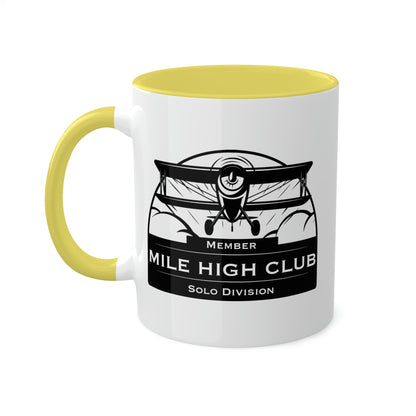 Mile High Club - Biplane - Solo Division - Black  - Colorful Mugs, 11oz