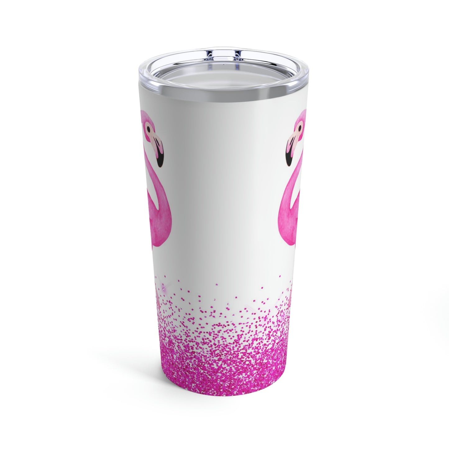 Two Flamingos - Pink Glitter - Tumbler 20oz