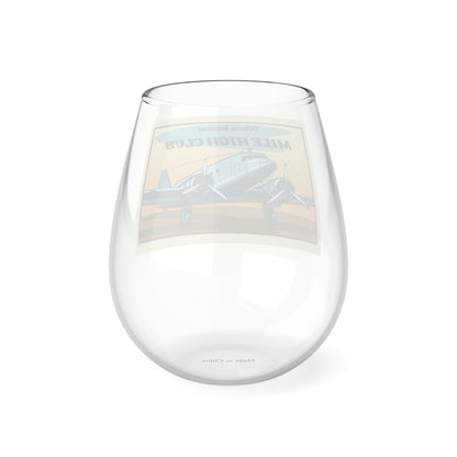 Mile High Club - DC3 - Stemless Wine Glass, 11.75oz