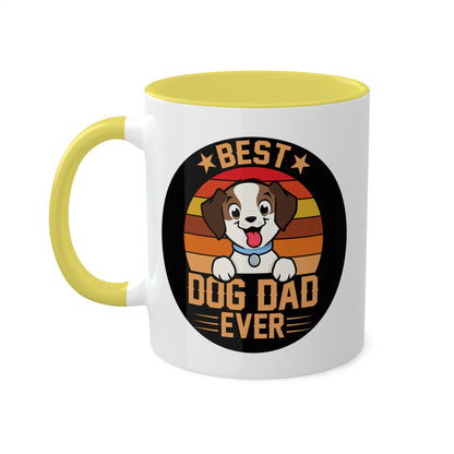 Best Dog Dad Ever - Circle - Colorful Mugs, 11oz